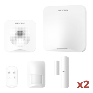 (AX HOME) KIT de Alarma AX HOME / Incluye: 1 Hub con batería de respaldo / 1 Llavero / 1 PIR / 2 Contactos Magnéticos / 1 Sirena / Wi-Fi / 3G/4G / Compatible con Hik-Connect P2P y Hik-Partner PRO
