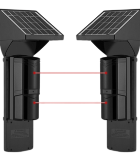 Detector Fotoelectrico Solar SFIRE SFA60 / 2 Rayos Infrarrojos / 60 m Exterior / 120 m Interior / Panel Solar Integrado / Bateria 4,000 mAh / 4 Frecuencias / IP65