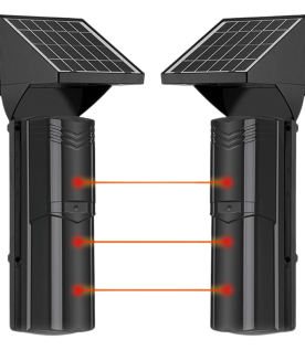 Detector Fotoeléctrico Solar de 3 Rayos / 100 m Exterior / 4 Frecuencias / Batería de Litio 4,000 mAh / Sincronización Digital