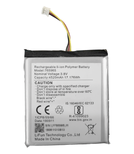 Batería de Respaldo para Panel de Alarma Hikvision / 4520 mAh / Compatible con Paneles AX PRO - AX HUB - Hibrido Versión 1 (DS-PHA64-W4P) y Repetidor AX PRO  DS-PR1-WB