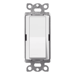 Interruptor de pared unipolar tipo paleta de 15 A, 120/277 V, para conmutación de iluminación y cargas de motor, línea Satin Colors en acabado Snow satinado