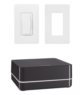 Kit de control de iluminación RA2 Select con repetidor principal, atenuador de 600 W (150 W LED) y placa Claro, control desde la app Lutron y asistentes de voz