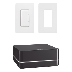 Kit de control de iluminación RA2 Select con repetidor principal, atenuador de 600 W (150 W LED) y placa Claro, control desde la app Lutron y asistentes de voz