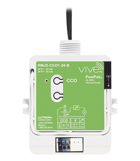 Módulo PowPak con salida de contacto seco para el sistema Vive, alimentación 24 Vca/Vcd, contactos NO y NC para integrar sensores y controles Pico con sistemas HVAC y BMS