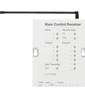 Receptor de control de visera para RadioRA 2 con 4 salidas de contacto seco para puertas de garaje o portones y entrada de seguridad, color blanco