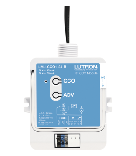 Módulo CCO de RF con salida de contacto seco NO/NC, 24 V, tipo mantenido o momentáneo, para integrar RadioRA 2, RadioRA 3 y HomeWorks QS con sistemas de terceros