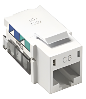 Jack RJ45 categoría 6 de 8 conductores para voz y datos, inserto a presión para el frame Claro de 6 puertos, color blanco