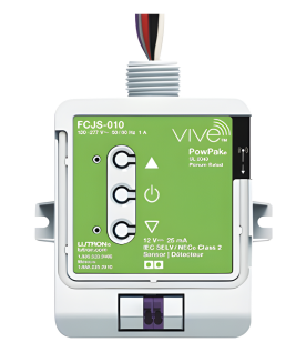 Control de luminaria inalámbrico PowPak para balastros y drivers LED de 0-10 V, 120-277 V, hasta 3 drivers, compatible con sensor de luminaria, controles Pico y sistema Vive
