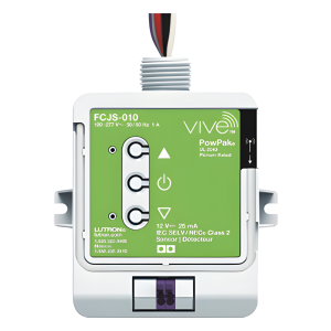 Control de luminaria inalámbrico PowPak para balastros y drivers LED de 0-10 V, 120-277 V, hasta 3 drivers, compatible con sensor de luminaria, controles Pico y sistema Vive