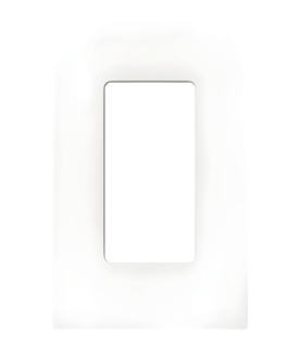 Placa de pared sin tornillos visibles de 1 espacio (1 gang), acabado satinado color Snow, para atenuadores y controles Lutron de apertura estilo designer