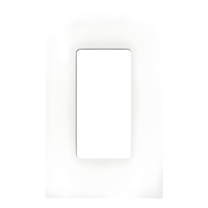 Placa de pared sin tornillos visibles de 1 espacio (1 gang), acabado satinado color Snow, para atenuadores y controles Lutron de apertura estilo designer