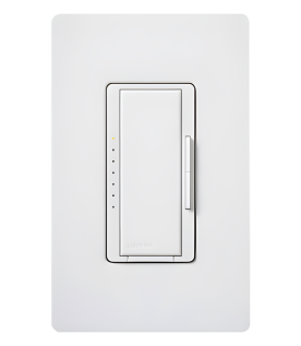 Atenuador de pared inalámbrico Maestro Wireless, 150 W LED/CFL, 600 W incandescente/halógeno, 600 VA MLV, 120 V, no requiere neutro, compatible con hub Vive, color blanco