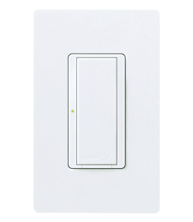 Interruptor inalámbrico on/off Maestro Wireless de 8 A para iluminación y ventiladores de 1/10 HP, 120-277 V, no requiere neutro, compatible con hub Vive, color blanco