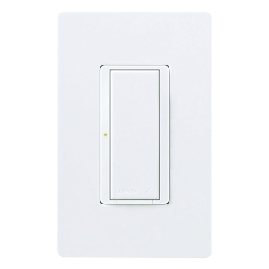 Interruptor inalámbrico on/off Maestro Wireless de 8 A para iluminación y ventiladores de 1/10 HP, 120-277 V, no requiere neutro, compatible con hub Vive, color blanco