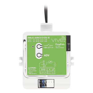 Módulo de relevador inalámbrico PowPak de 20 A para control de receptáculos, con salida de contacto seco para HVAC, compatible con controles Pico y hub Vive