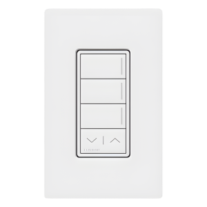 Botonera de pared Sunnata con 3 botones de escena y barra subir/bajar, retroiluminada, blanco, para RadioRA 3