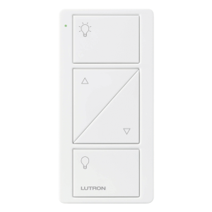 Control Pico inalámbrico de 2 botones con subir/bajar para iluminación, blanco brillante, compatible con Caséta, RadioRA 2 y HomeWorks QS