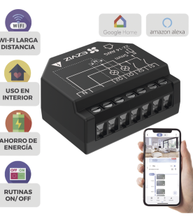 Relevador Wi-Fi  Inteligente / 2 Salidas Para 2 Apagadores / Ideal Para Control de Iluminación / Control Remoto / Horarios Personalizados / Registro de Consumo / 110-240VCA