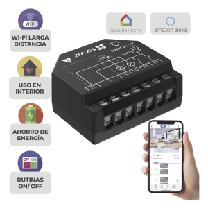 Relevador Wi-Fi  Inteligente / 2 Salidas Para 2 Apagadores / Ideal Para Control de Iluminación / Control Remoto / Horarios Personalizados / Registro de Consumo / 110-240VCA