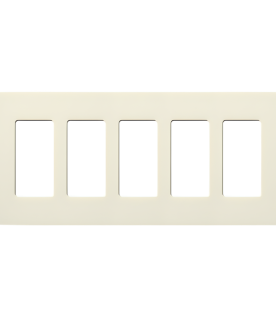 Placa de pared Satin Colors de 5 espacios sin tornillos visibles, color biscuit, para atenuadores, switches y controles Pico