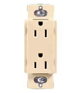 Receptáculo dúplex Claro 15 A / 125 V color marfil, sin placa, para combinar con atenuadores y apagadores Lutron