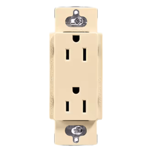 Receptáculo dúplex Claro 15 A / 125 V color marfil, sin placa, para combinar con atenuadores y apagadores Lutron
