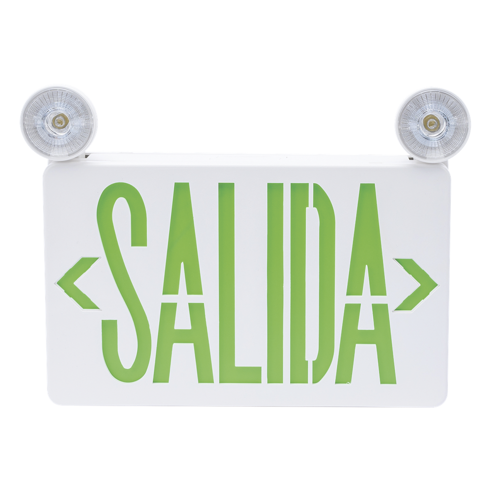 Letrero de Emergencia LED DUAL / Luz de Salida y Emergencia Integrada / Montaje Universal Pared-Lateral-Techo / Doble Voltaje 120-277 VAC / Batería 6V 4.5Ah / 3W Bajo Consumo - Imagen 2