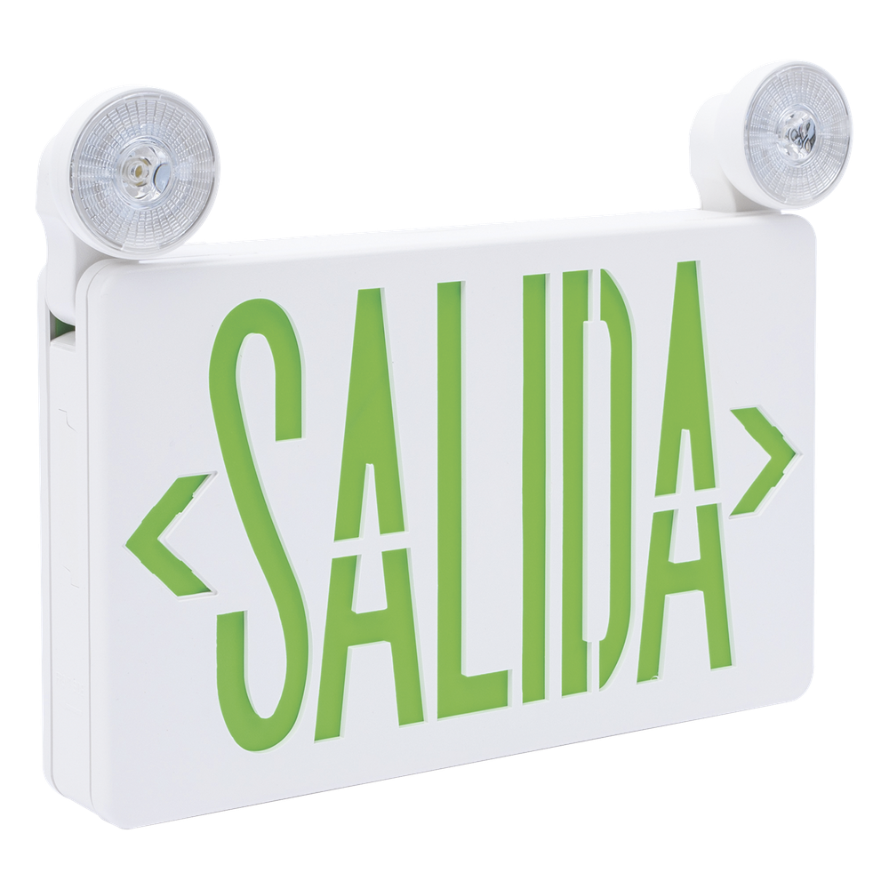 Letrero de Emergencia LED DUAL / Luz de Salida y Emergencia Integrada / Montaje Universal Pared-Lateral-Techo / Doble Voltaje 120-277 VAC / Batería 6V 4.5Ah / 3W Bajo Consumo - Imagen 3