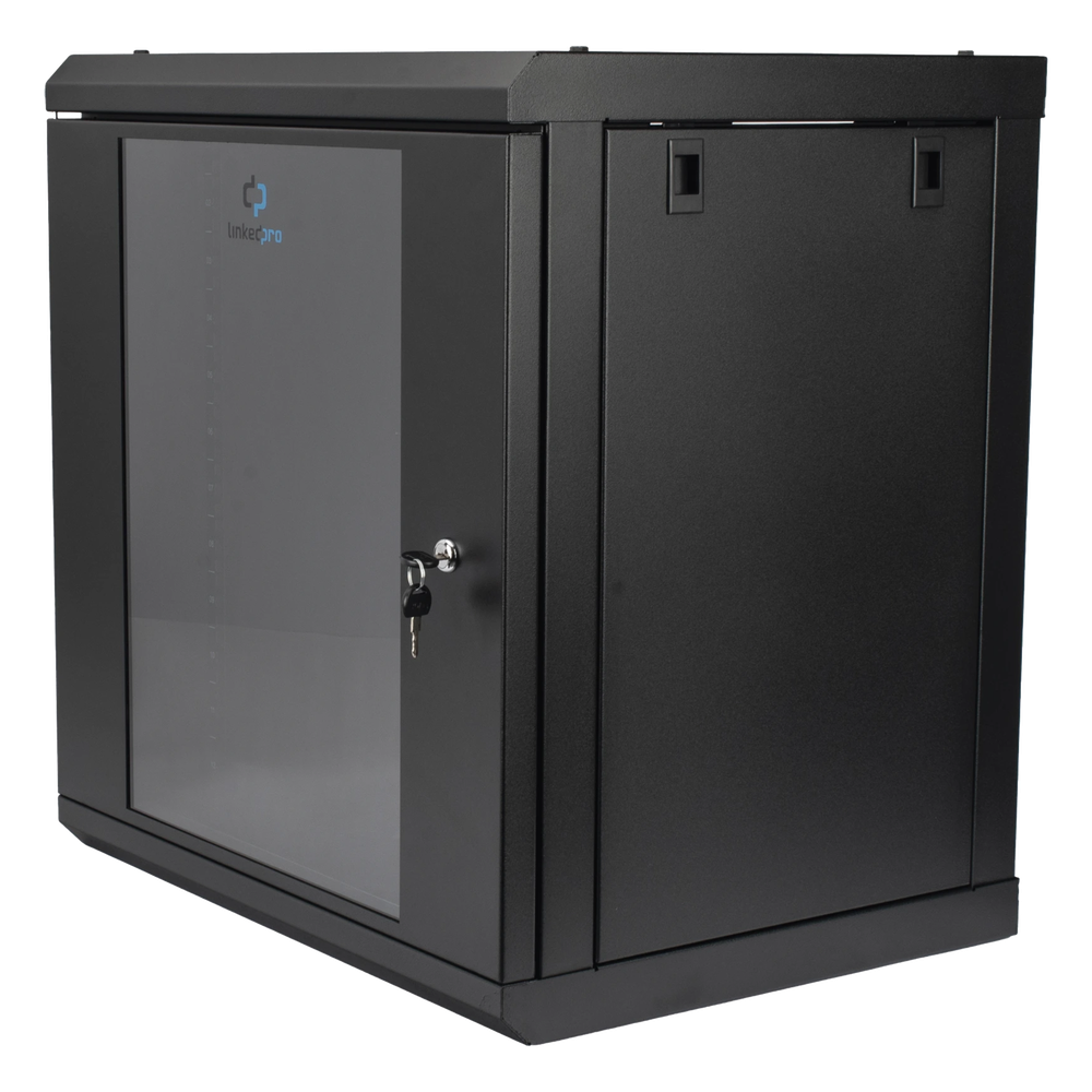 Gabinete de Pared con Puerta de Cristal Templado, 455mm de Profundidad, 12U Rack de 19'', Acero Reforzado - Imagen 3