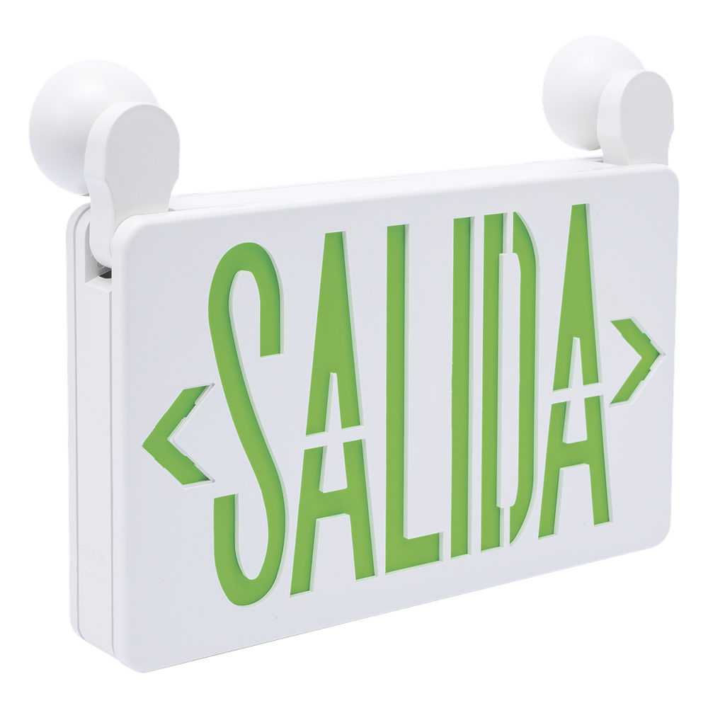 Letrero de Emergencia LED DUAL / Luz de Salida y Emergencia Integrada / Montaje Universal Pared-Lateral-Techo / Doble Voltaje 120-277 VAC / Batería 6V 4.5Ah / 3W Bajo Consumo - Imagen 4