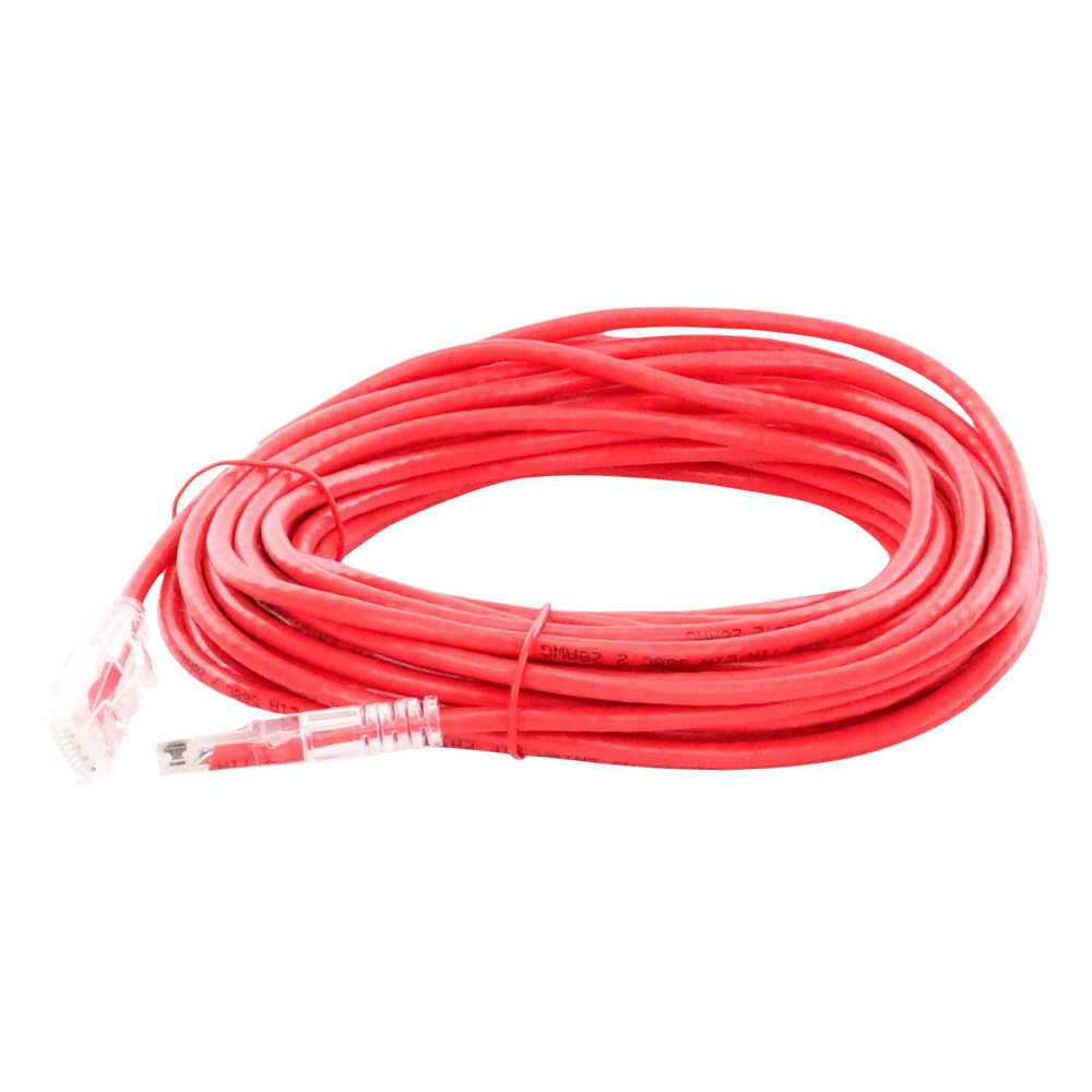 Cable de Parcheo Slim UTP Cat6A - 10 Metros (32.81 Pies) Rojo Diámetro Reducido (28 AWG) - Imagen 2