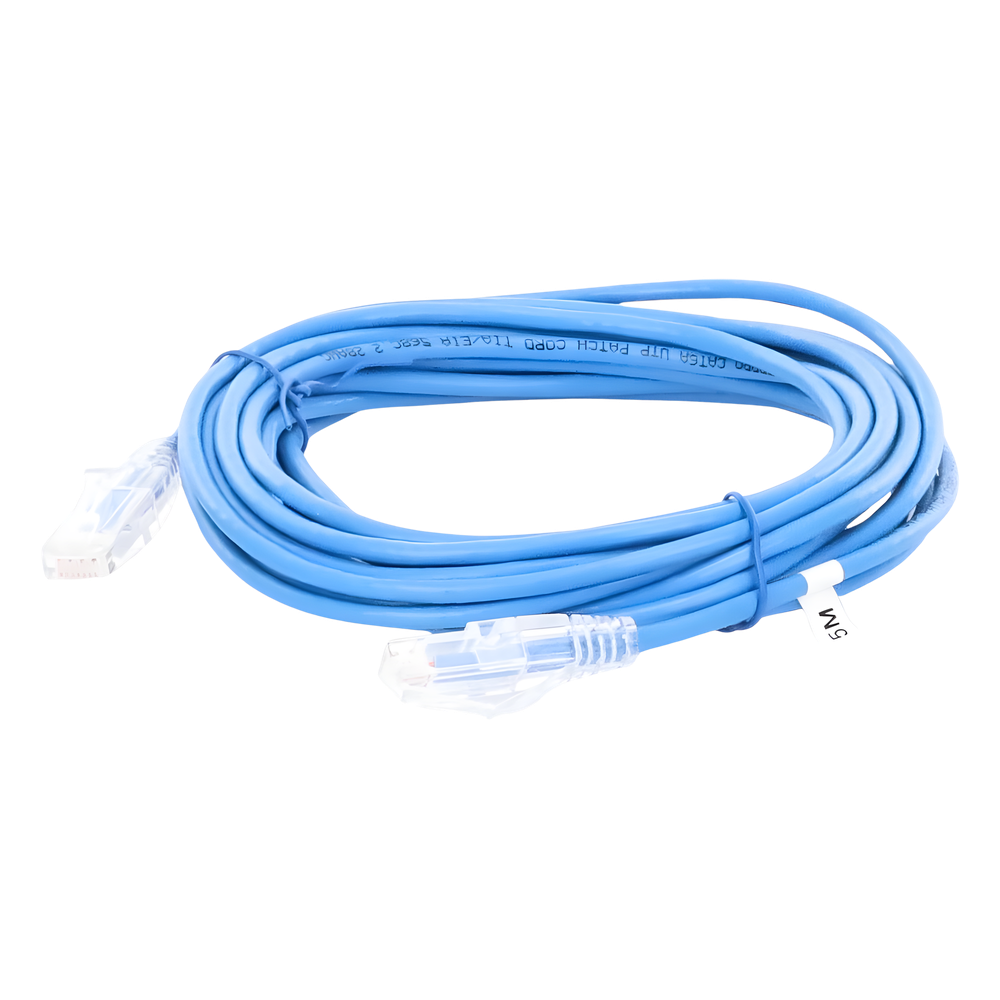 Cable de Parcheo Slim UTP Cat6A - 3 Metros (9.84 Pies) Azul, Diámetro Reducido (28 AWG) - Imagen 2