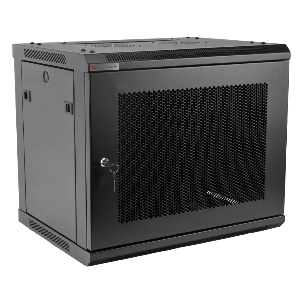 Gabinete PRECISION, Con Puerta Perforada, de 19in, 9UR, 450mm de Profundidad, Color Negro - Imagen 2