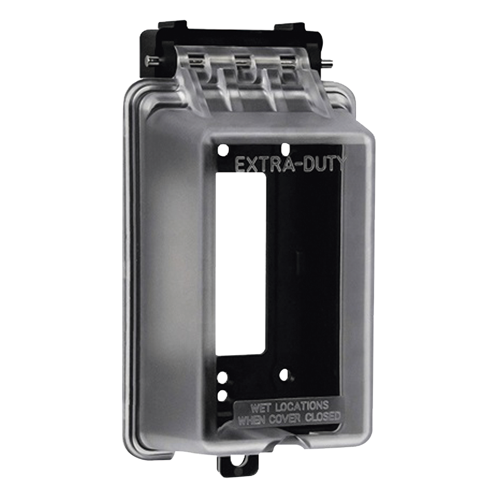 Caja Protectora de Contactos para Exterior / Policarbonato de Alto Impacto / Protección NEMA 3R / 127V 15A 60Hz / Tapa Transparente Base Negra / Resistente a Intemperie UV - Imagen 2