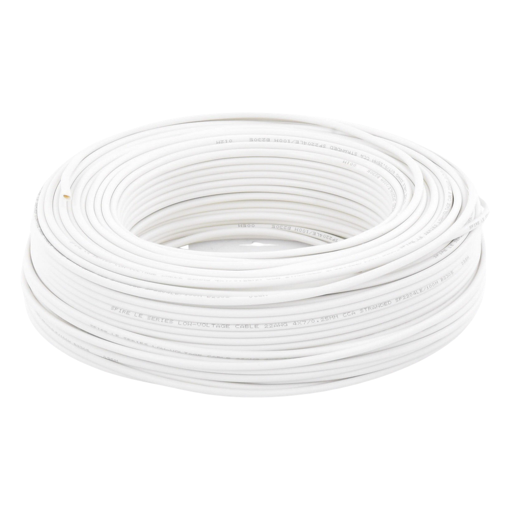 Bobina de 100 m (328 ft) / Cable para Alarma 4x22 AWG / CCA / Blanco - Imagen 2