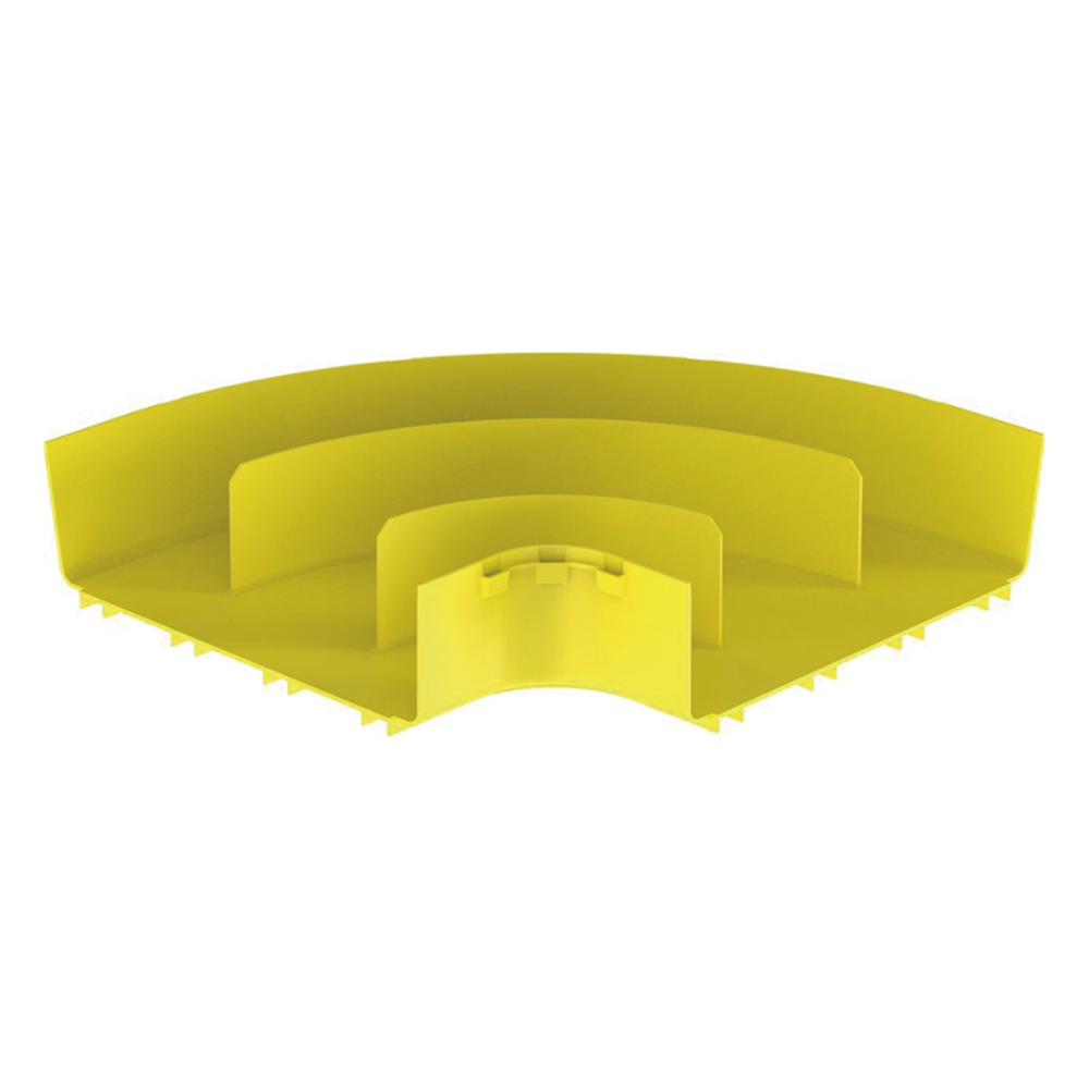Ángulo Recto a 90º Horizontal, Para Canaletas FiberRunner™ 12X4, Color Amarillo - Imagen 2
