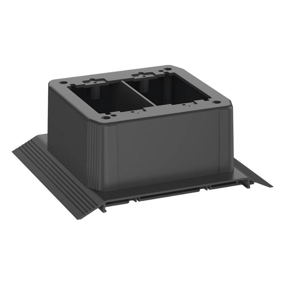 Caja de Conexión Doble, Para Uso con Canaleta de Piso AFR4BCBL6, Material PVC Rígido, Color Negro - Imagen 2