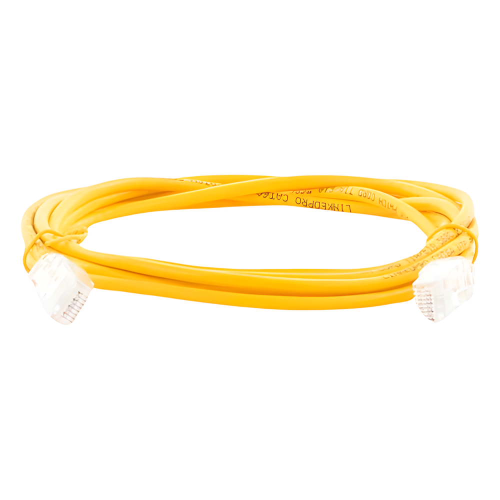 Cable de Parcheo Slim UTP Cat6A - 2 Metros (6.56 Pies) Amarillo, Diámetro Reducido (28 AWG) - Imagen 3
