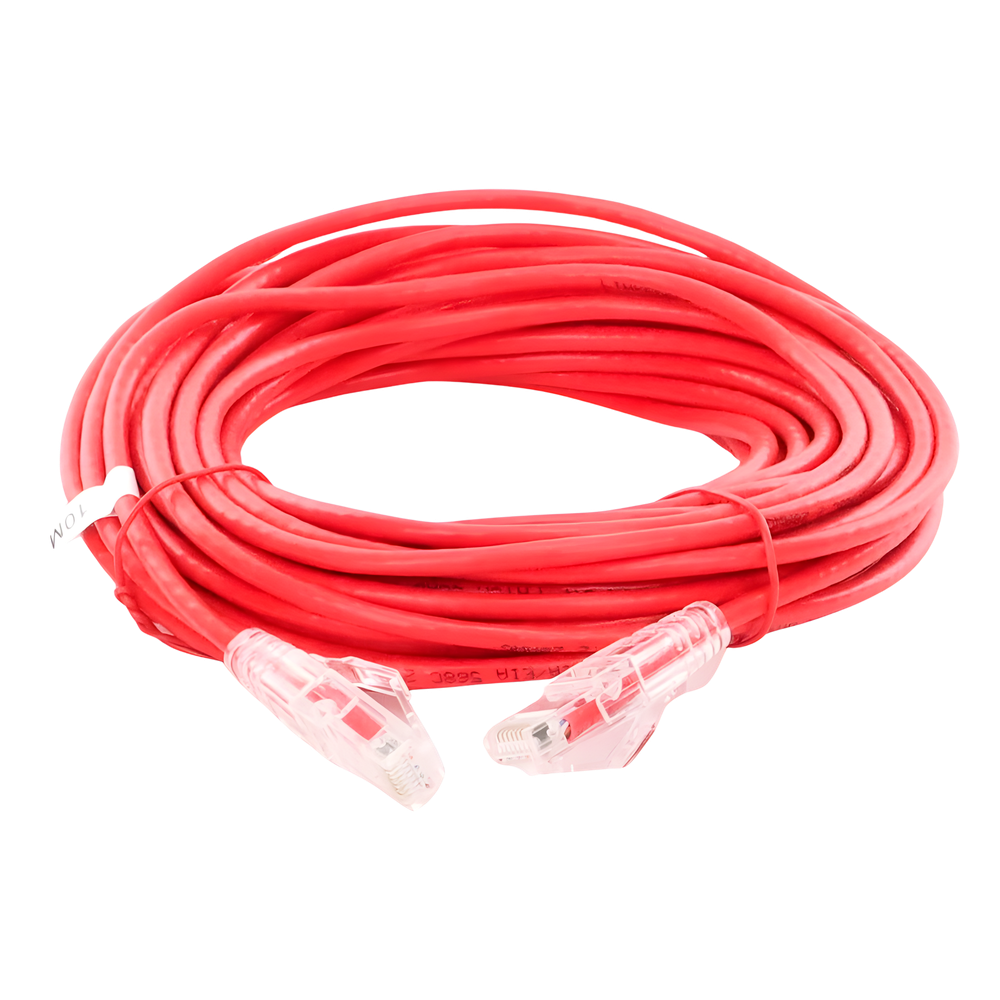 Cable de Parcheo Slim UTP Cat6A - 10 Metros (32.81 Pies) Rojo Diámetro Reducido (28 AWG) - Imagen 3
