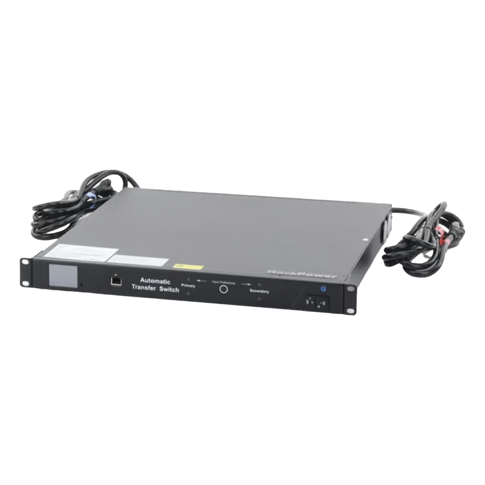 PDU Monitoreable de Transferencia Automática ATS (Fuente Redundante), Con 10 Salidas 5-15R, Enchufes de Entrada NEMA 5-15P, Instalación Horizontal de 19in, 1UR, 15 Amp, 120 Vca - Imagen 3