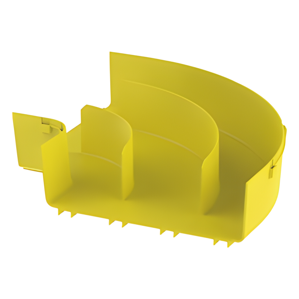 Ángulo Recto a 90º Horizontal, Para Canaletas FiberRunner™ 12X4, Color Amarillo - Imagen 3