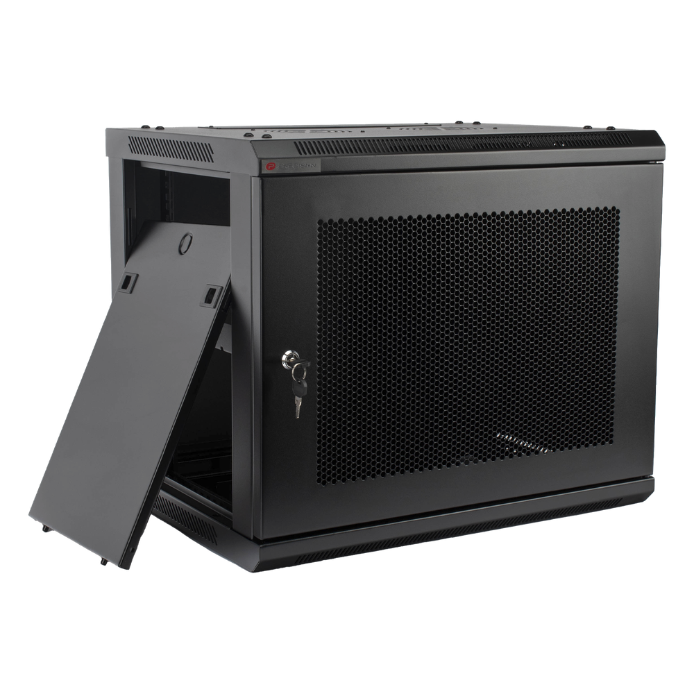 Gabinete PRECISION, Con Puerta Perforada, de 19in, 9UR, 450mm de Profundidad, Color Negro - Imagen 4