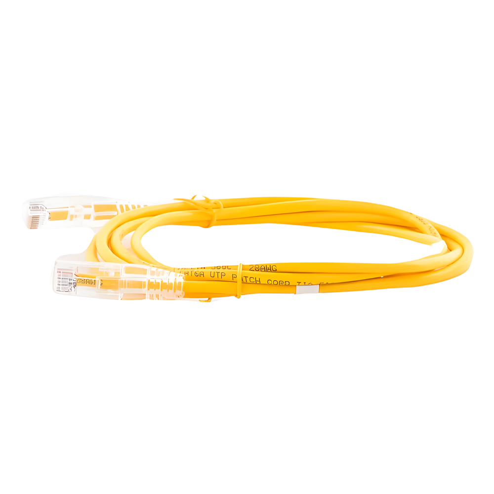 Cable de Parcheo Slim UTP Cat6A - 2 Metros (6.56 Pies) Amarillo, Diámetro Reducido (28 AWG) - Imagen 4