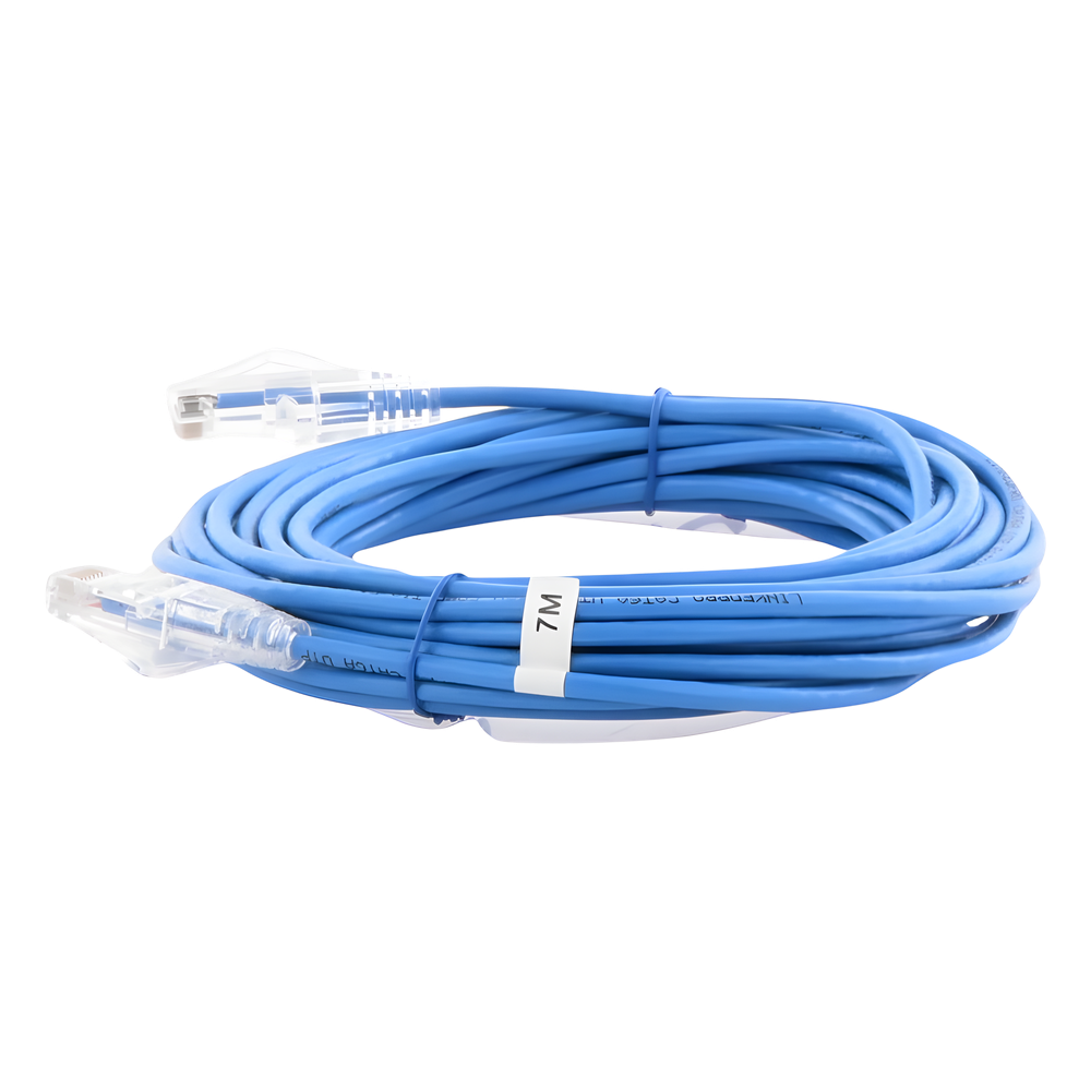 Cable de Parcheo Slim UTP Cat6A - 7 Metros (22.97 Pies) Azul, Diámetro Reducido (28 AWG) - Imagen 4