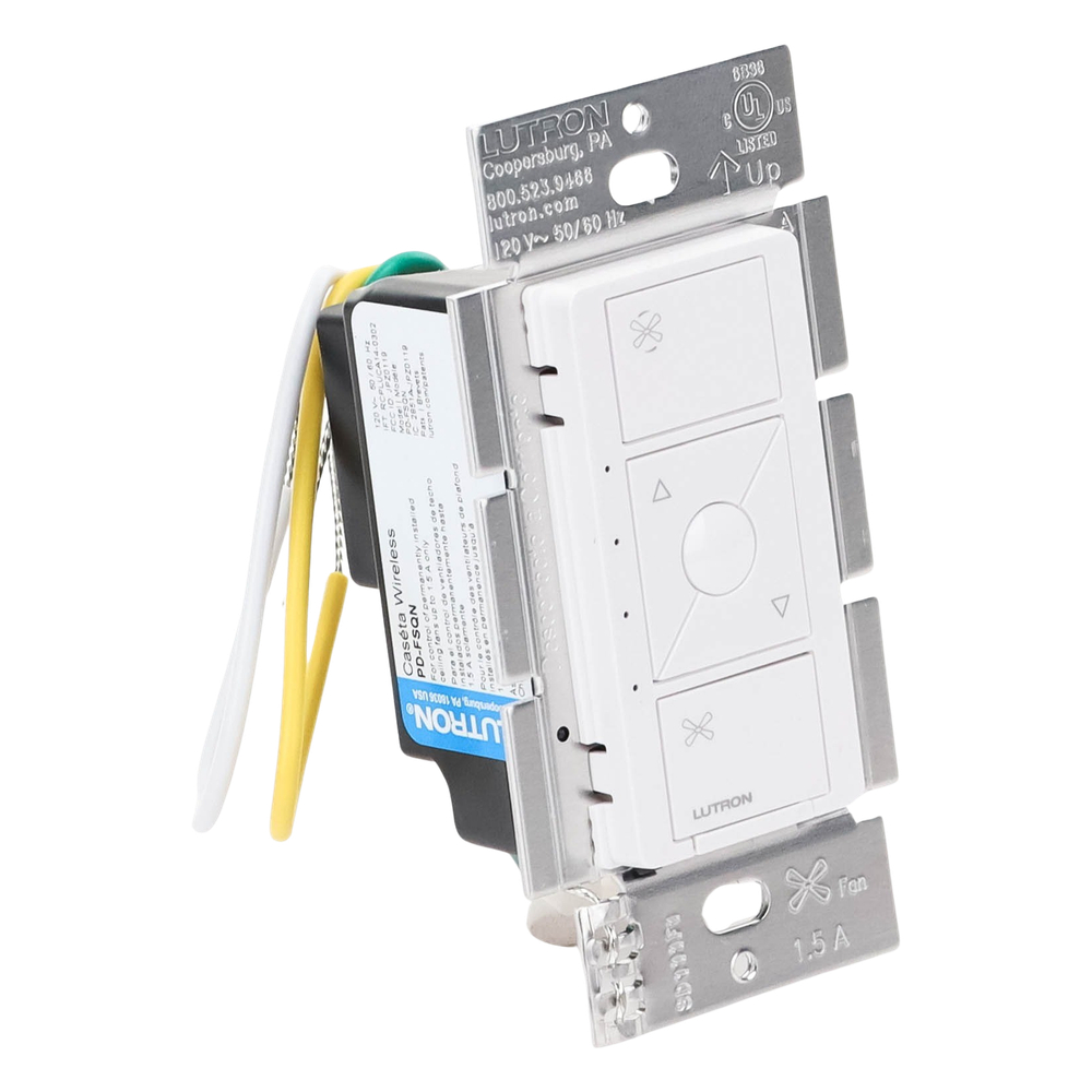 Control de velocidad inalámbrico Caseta Wireless para ventilador de techo de paletas, 120 V, 1.5 A, unipolar, requiere neutro, color blanco - Imagen 5