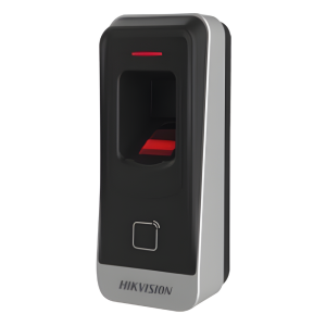 Lector esclavo MIFARE IP65 / Huella Digital / Lector de Tarjetas de Proximidad MiFare / RS-485 / Interior y Exterior / Requiere Panel de Control de Acceso Serie DS-K26 y DS-K27