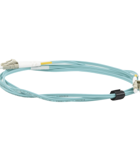 Jumper de Fibra Óptica Multimodo 50/125 XGLO OM3, LC-LC Duplex, OFNR, Color Aqua, 2 Metros (6.56 Pies)