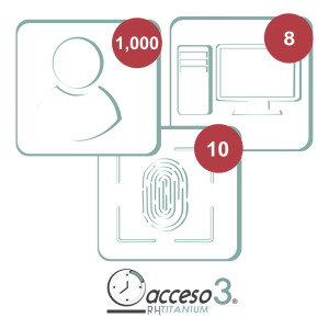 [BAJO PEDIDO] Licencia de 3 años para software Acceso3 TITANIUM / 1000 Empleados / 10 reloj / 10 PC
