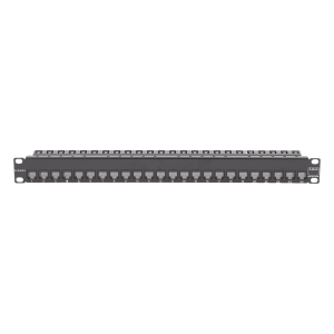 Patch Panel Z-Max de 24 Puertos, Blindado, Precargado con Jacks Categoría 6A, Plano, 1UR
