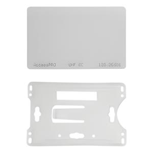 Kit de  Tag UHF tipo Tarjeta para lectoras de largo alcance 900 MHZ / EPC GEN 2 / ISO 18000 6C / No imprimible / Incluye porta tarjeta